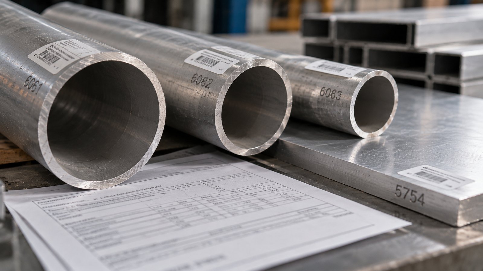 Aluminiumrohre und Profile mit Legierungskennzeichnung